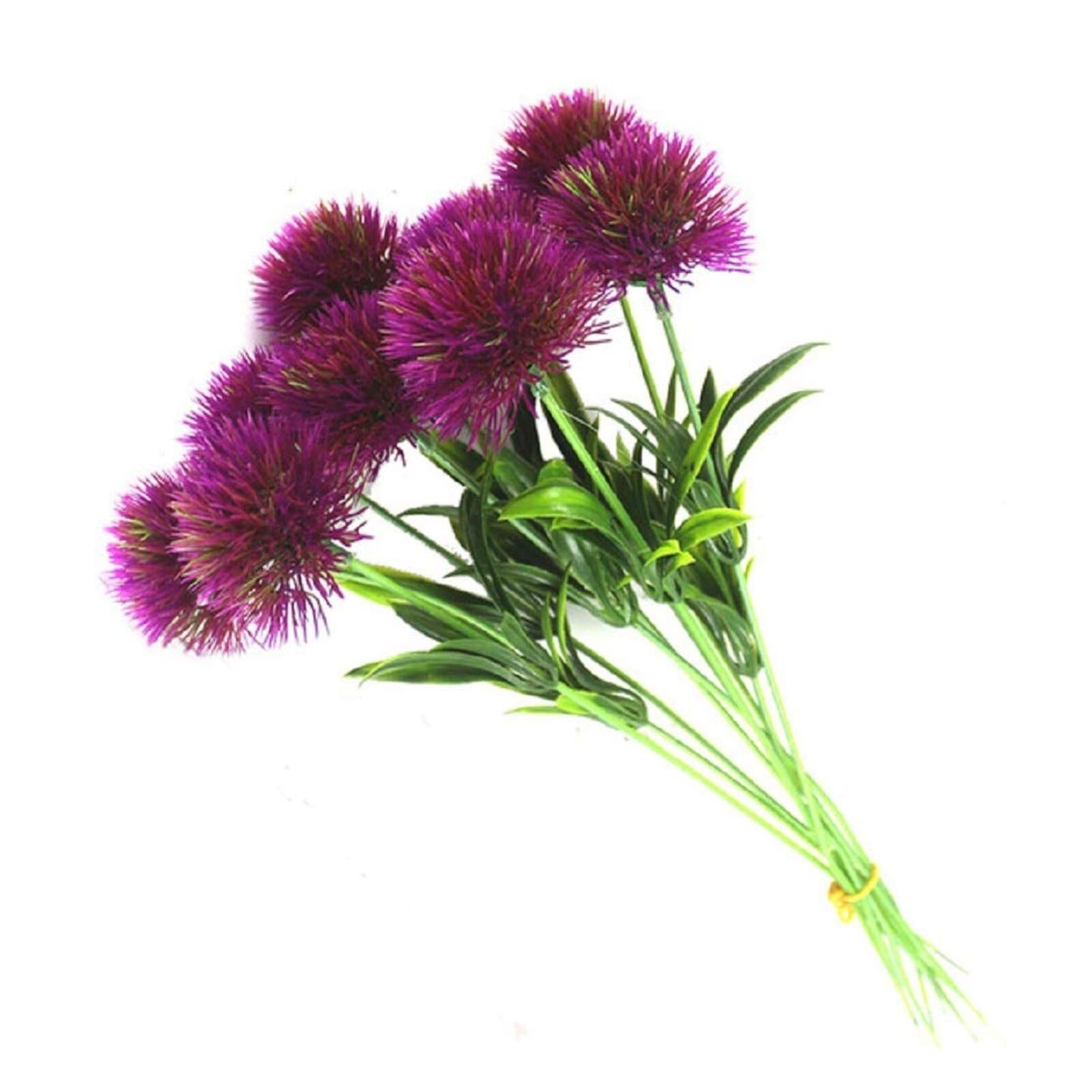 Purple artificial dandelion flower bush set of 20 for wedding bouquet and home decor

