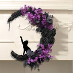Purple Halloween Bat Black Branch Glowing Wreath for faux floral round by IPOPU