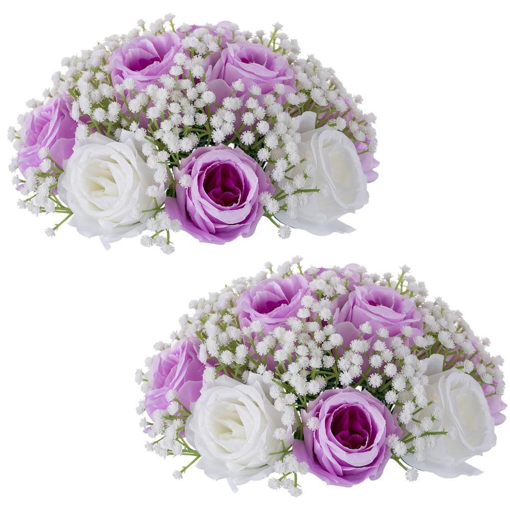 Purple rose flower ball centerpiece artificial flowers wedding table decor