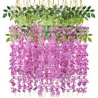 Purple red artificial wisteria vine garland 12pcs 3.6ft for wedding arch garden decor