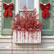 Red Glitter Christmas Berry Picks & Poinsettia Stem Set of 12