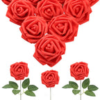 Red foam fake roses 30pcs for DIY wedding baby shower Valentine's Day party decor