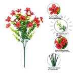 Red UV Resistant Flower Bouquet Set Of 6 for outdoor garden decor by IPOPU
