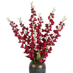Red artificial lily of the valley 6pcs 37in bouquet for wedding bridal party home decor