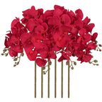 Red Velvet Orchid Flowers 6pcs 38 Inch Long Stem for tall vase wedding by IPOPU