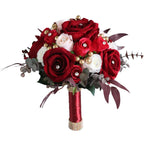 Red rose wedding bouquet for bride bridesmaid wedding ceremony prom party decoration