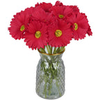 Red gerbera daisy artificial flowers 20pcs with stems for party and wedding decor
