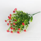 Red artificial eucalyptus lotus fake flowers 4pcs for wedding flower wall home decor