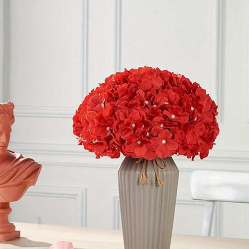Red artificial hydrangea 10pcs luxury DIY flowers for wedding party home decoration