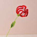 Red Handmade Gradient Crochet Knitted Flowers 6pcs for modern wedding decor by IPOPU