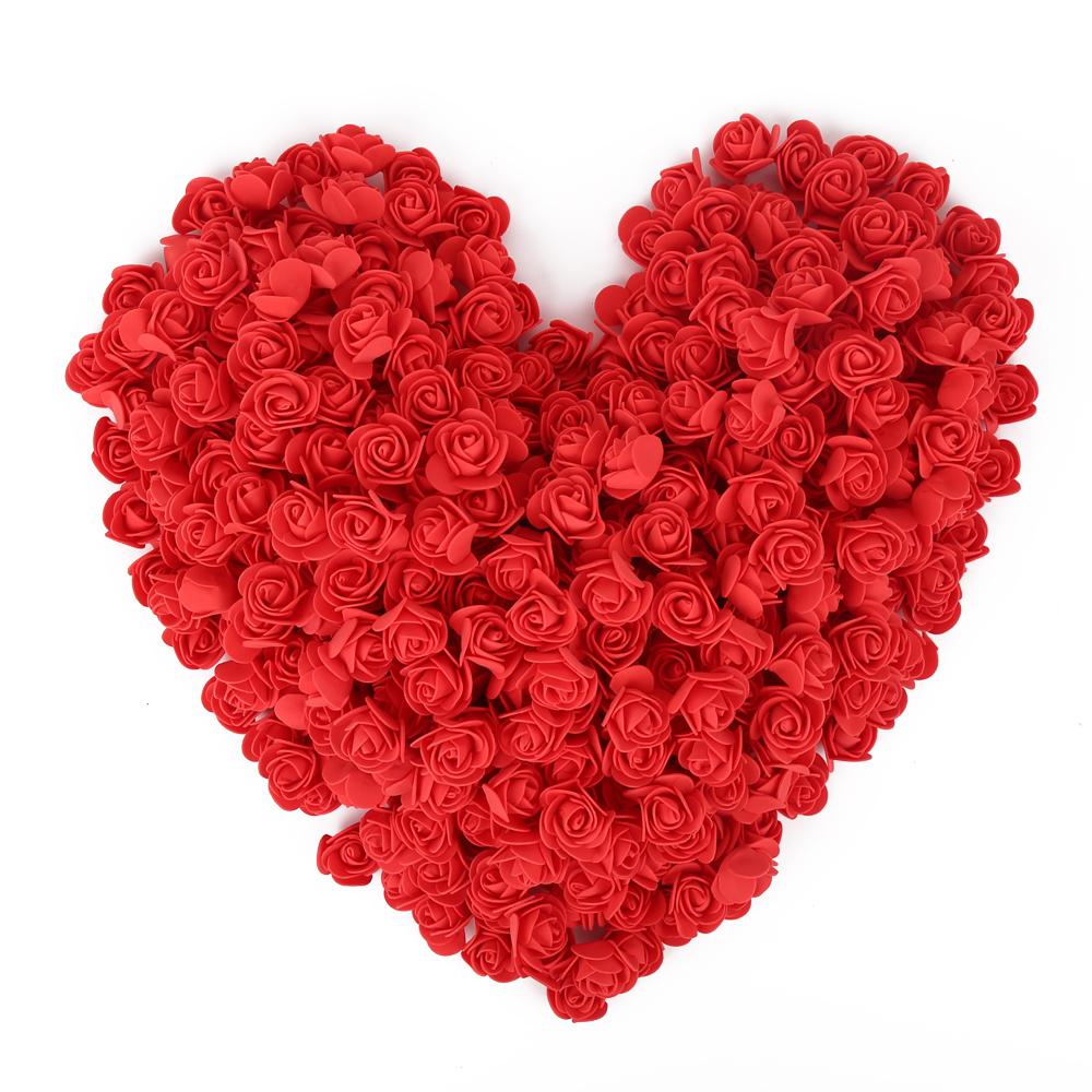 Red mini foam rose heads 500pcs bulk for DIY wedding bouquet baby shower party decor