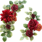 Red rustic artificial flowers for wedding arch welcome sign birthday anniversary ceremony decor