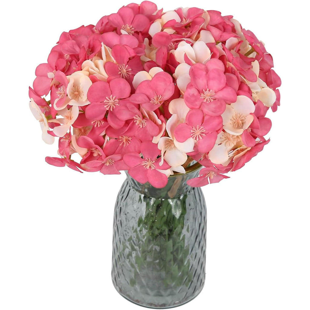 Red artificial hydrangea bouquet 4 packs 28 stems for wedding centerpiece Valentine's Day home decor