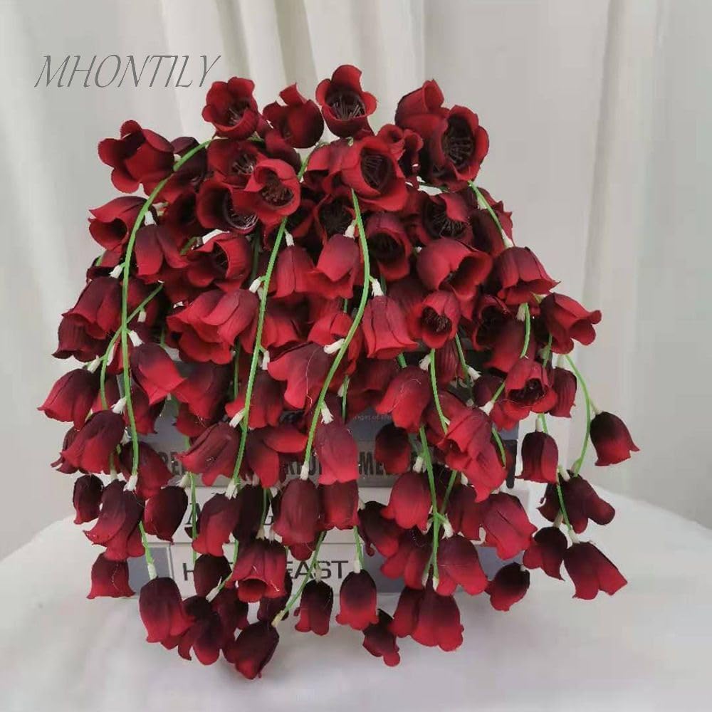 Red LED lily of the valley artificial bouquet bedroom night light romantic gift
