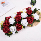 Red artificial rose floral arrangement wedding table centerpiece party decor