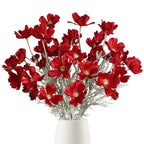 Red artificial cosmos wildflowers 6pcs 24 inch for wedding party home kitchen decoration