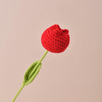 Red handmade crochet tulip bouquet 8pcs for Mother's Day birthday anniversary home decor gift