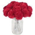 Red artificial carnation flowers 16pcs for wedding bouquet home table decor Mother's Day