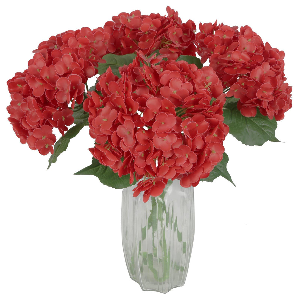 Red real touch latex hydrangea 4pcs 21 inch for wedding centerpiece Valentine's Day home decor