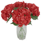 Red real touch latex hydrangea 4pcs 21 inch for wedding centerpiece Valentine's Day home decor