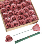 Rose gold glitter roses bouquet 30pcs with stems for wedding party Christmas home decor