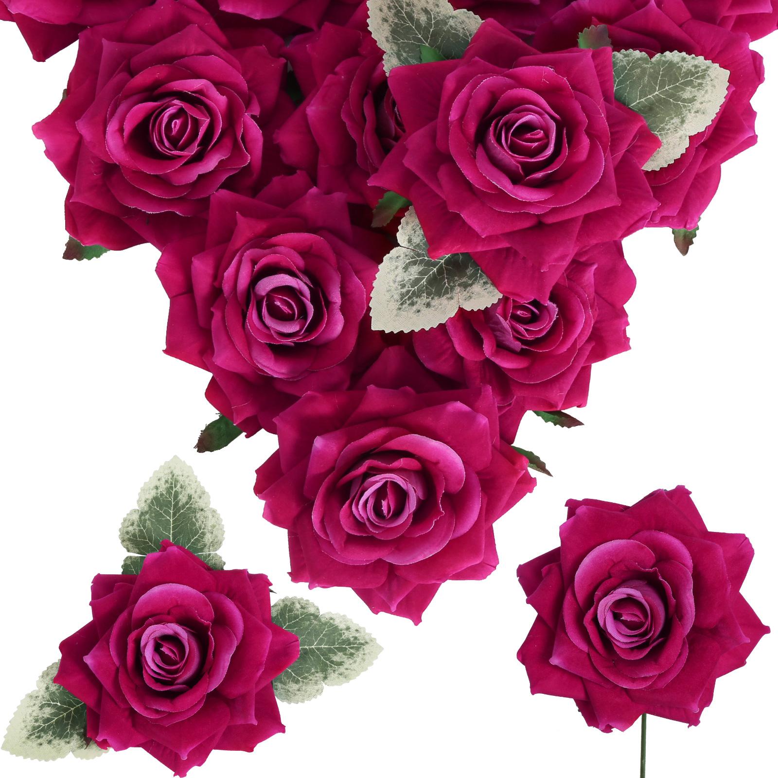 Rose red artificial velvet roses 16pcs 4.3 inch for wedding bouquet centerpiece decor