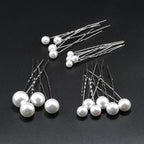 Silver U-shaped pearl bobby pins set of 36 for wedding bridal and bridesmaid hair
