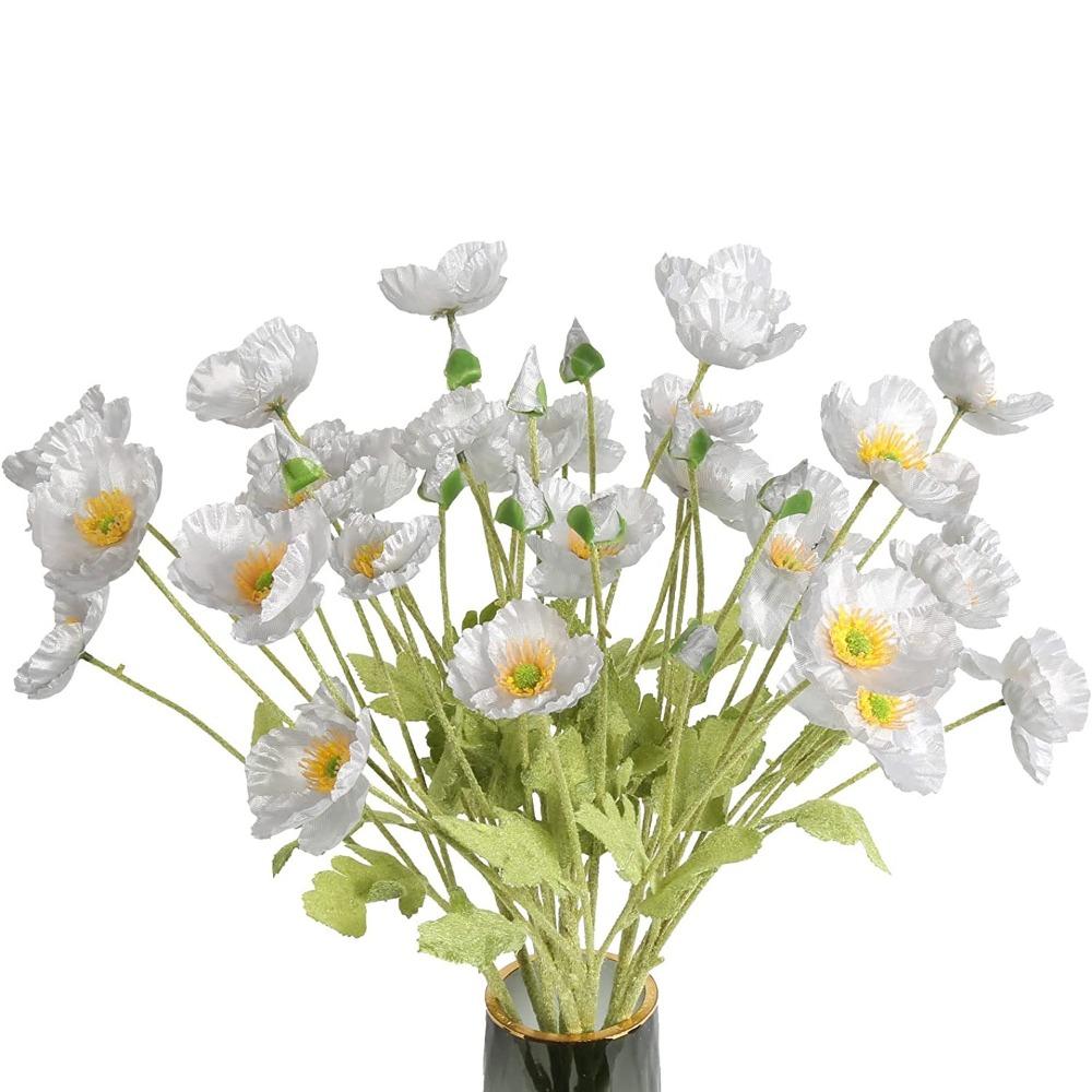 Silver handmade artificial faux blooms 10pcs for home wedding holiday DIY decor