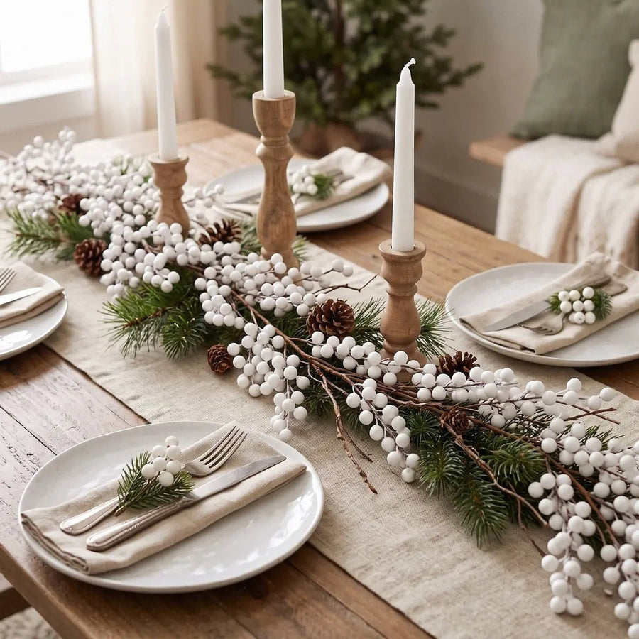 White Berry Christmas Garland – 6.1ft