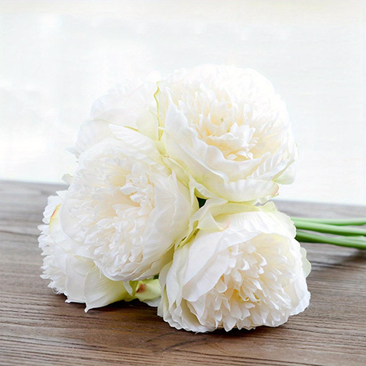 White artificial peony flowers bridal bouquet wedding centerpiece home decor