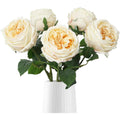 White real touch latex rose peony stems 5pcs for wedding bouquet party Valentine's Day home decor