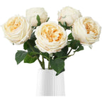 White real touch latex rose peony stems 5pcs for wedding bouquet party Valentine's Day home decor