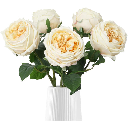 White real touch latex rose peony stems 5pcs for wedding bouquet party Valentine's Day home decor