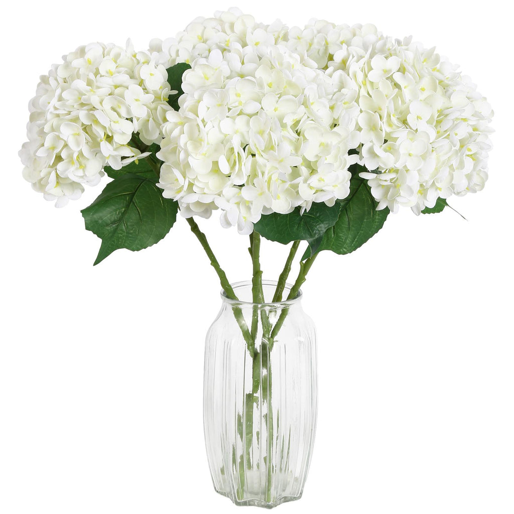 White real touch latex hydrangea 4pcs 21 inch for wedding centerpiece home baby shower decor