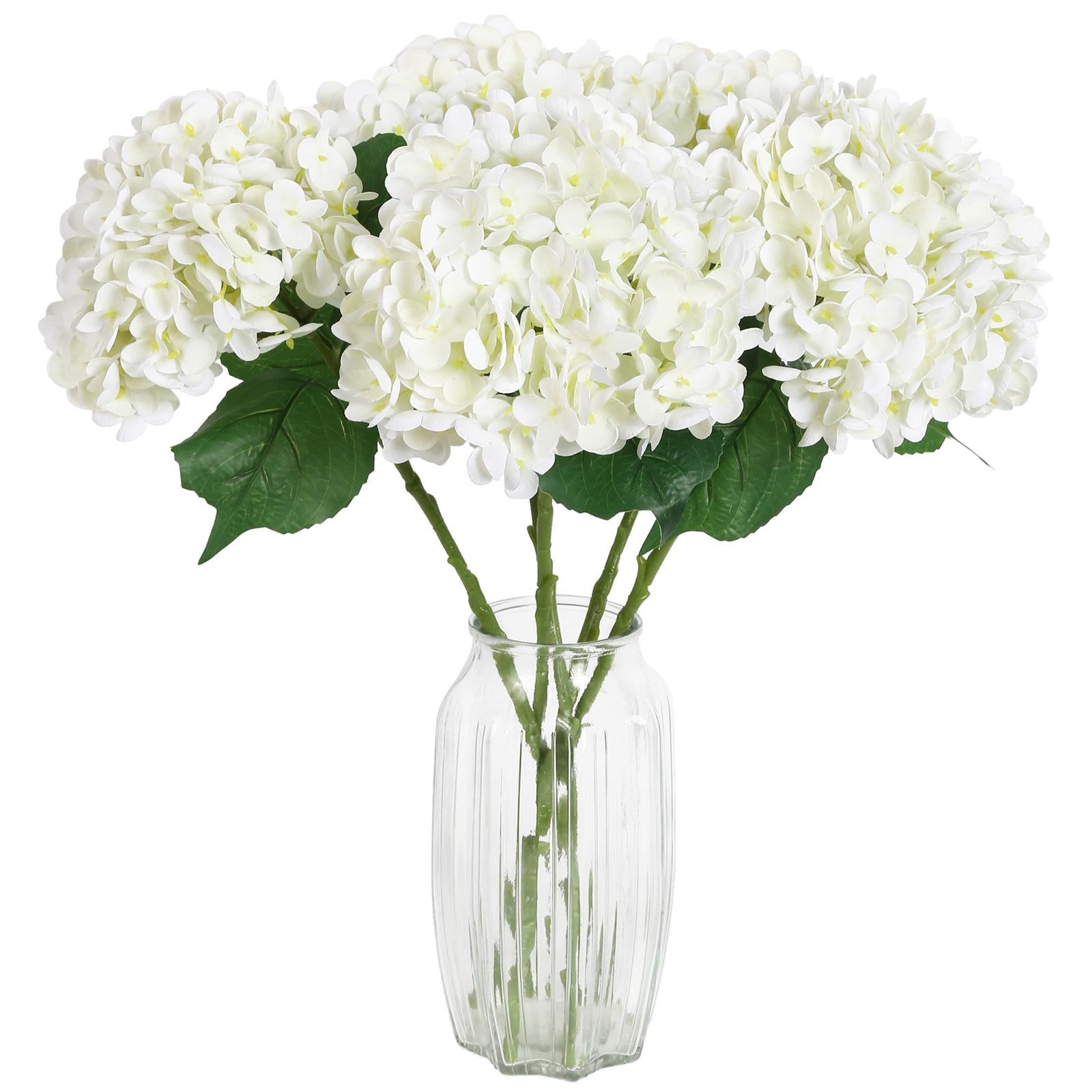 White real touch latex hydrangea 4pcs 21 inch for wedding centerpiece home baby shower decor