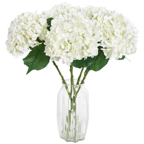 White real touch latex hydrangea 4pcs 21 inch for wedding centerpiece home baby shower decor