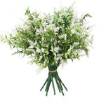 White UV resistant artificial lavender fake flowers for hanging pot patio garden home decor
