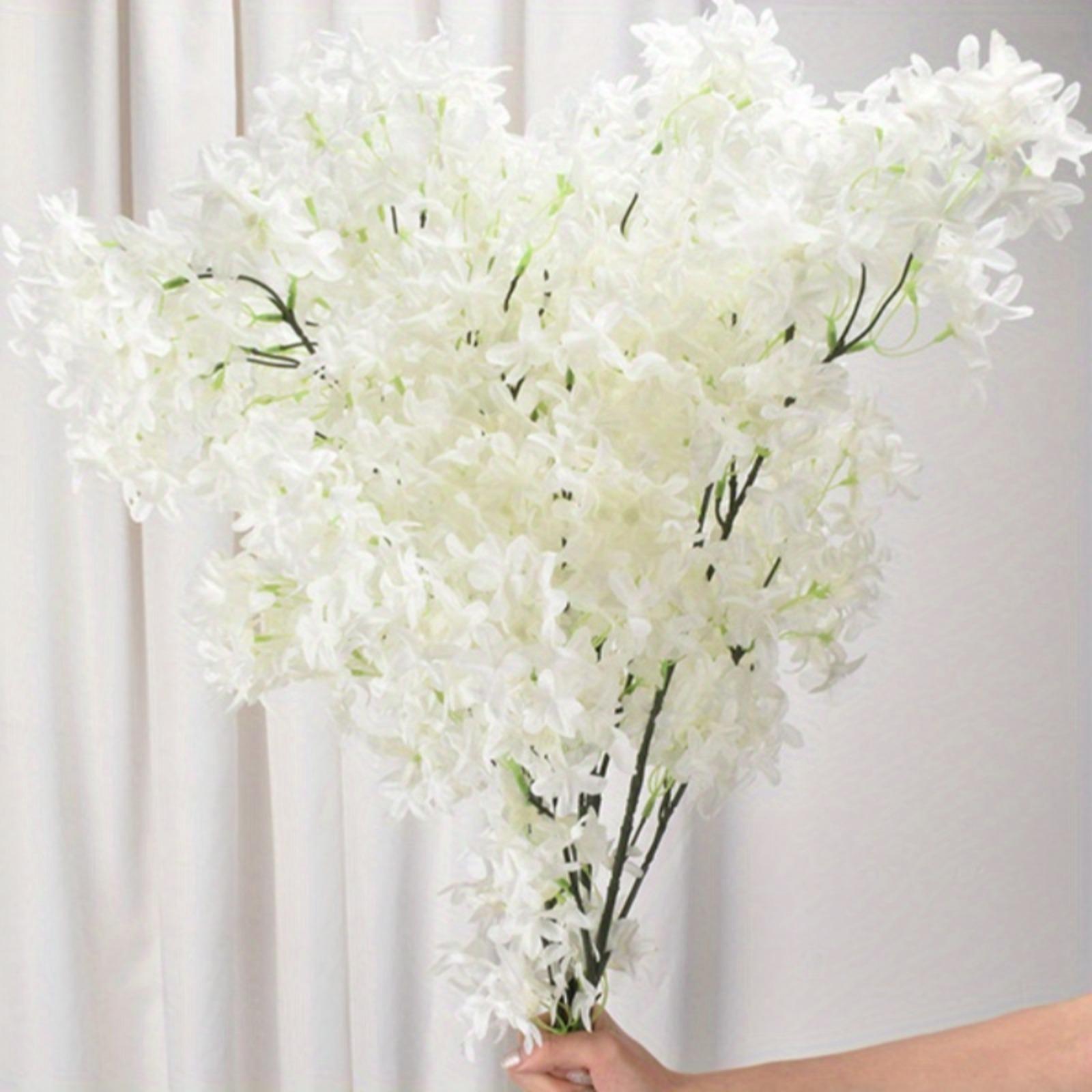 White artificial magnolia flowers 4pcs 38 inch long stem silk for home decor floor vase indoor arrangement