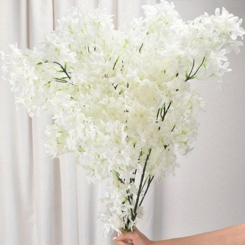 White artificial magnolia flowers 4pcs 38 inch long stem silk for home decor floor vase indoor arrangement
