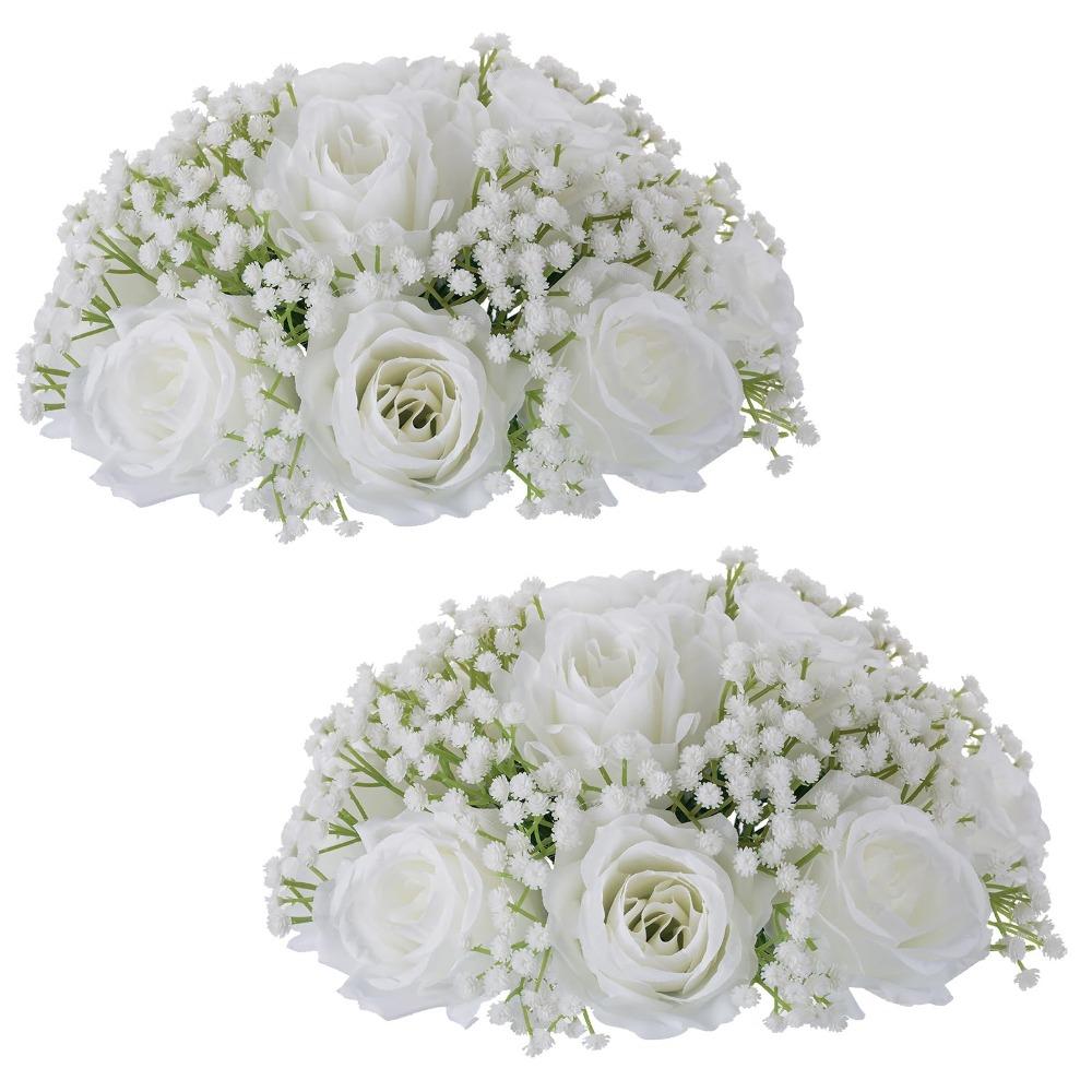 White rose flower ball centerpiece artificial flowers wedding table decor