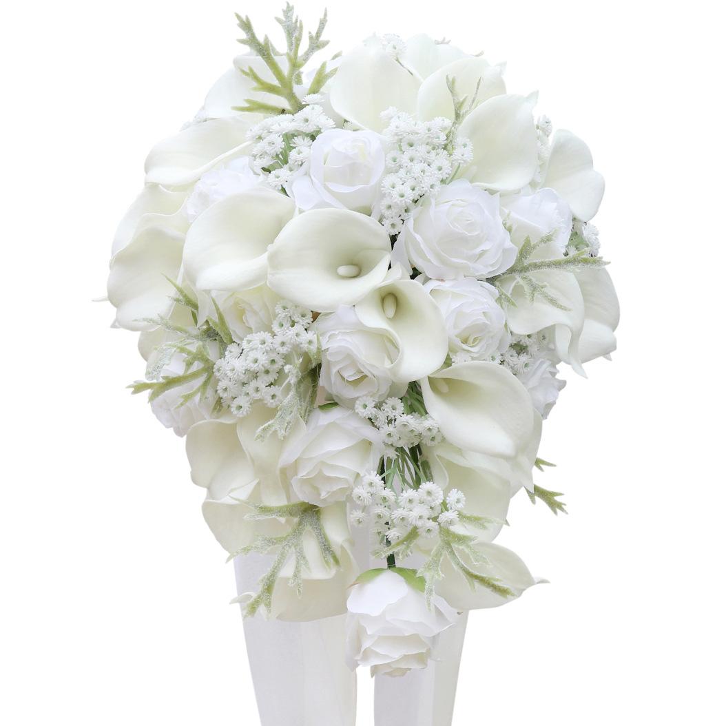 1pc Artificial Bridal Wedding Bouquets for Bridesmaids, Vintage Floral Arrangements for Wedding Ceremony, Anniversary, Proposal Party