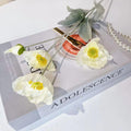 White silk artificial poppy flowers 8pcs with stem for wedding party table centerpiece home decor