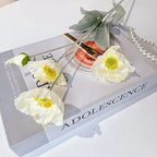 White silk artificial poppy flowers 8pcs with stem for wedding party table centerpiece home decor