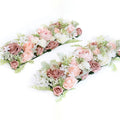 White artificial floral swag garland wedding arch table runner centerpiece decor