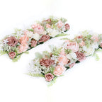 White artificial floral swag garland wedding arch table runner centerpiece decor