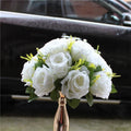 White artificial flower ball centerpiece 2pcs for wedding table party backdrop home decor