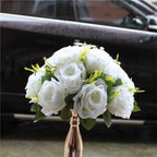 White artificial flower ball centerpiece 2pcs for wedding table party backdrop home decor