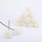 White artificial chrysanthemum ball flowers 6pcs for wedding centerpiece party home decor