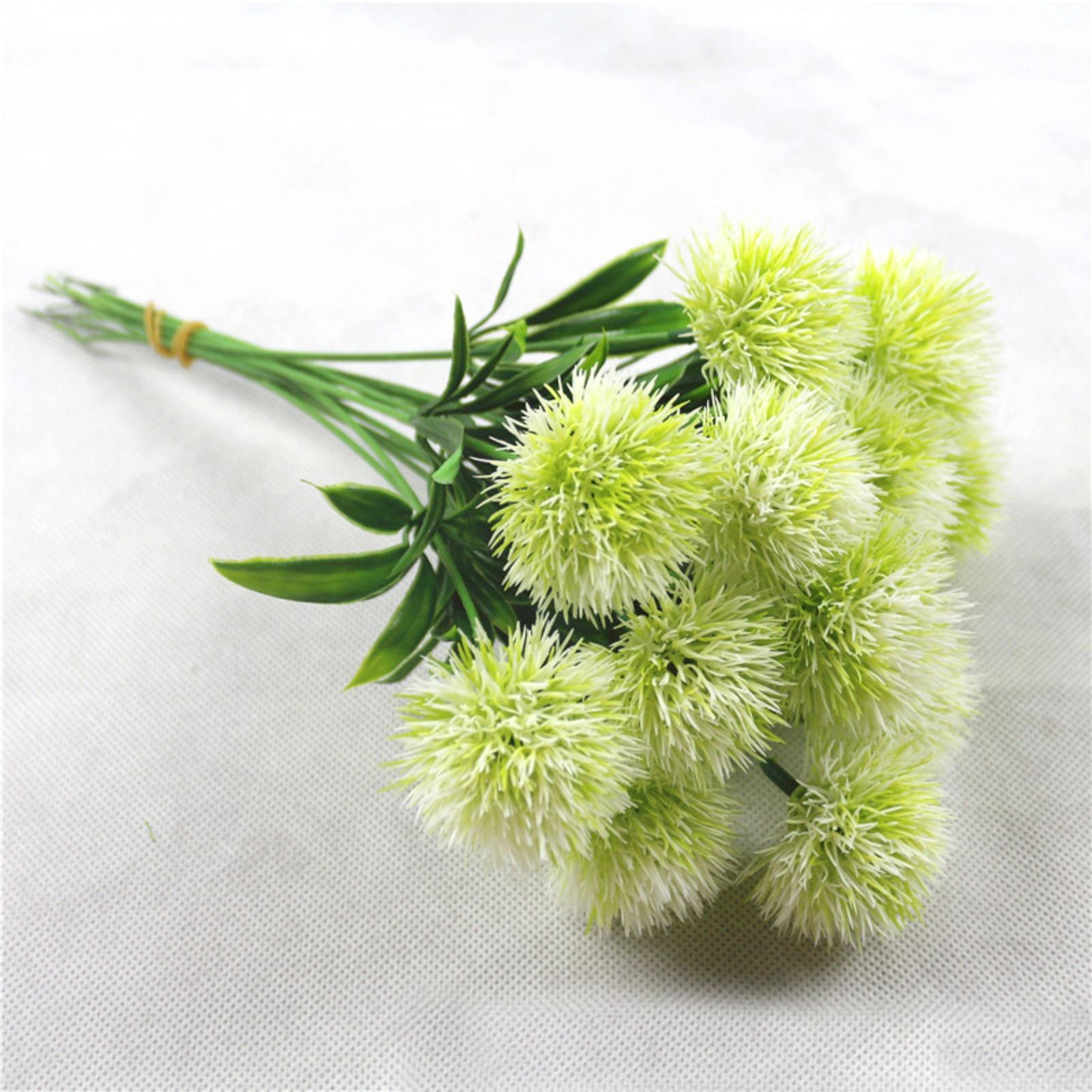White artificial dandelion flower bush set of 20 for wedding home and garden decor
