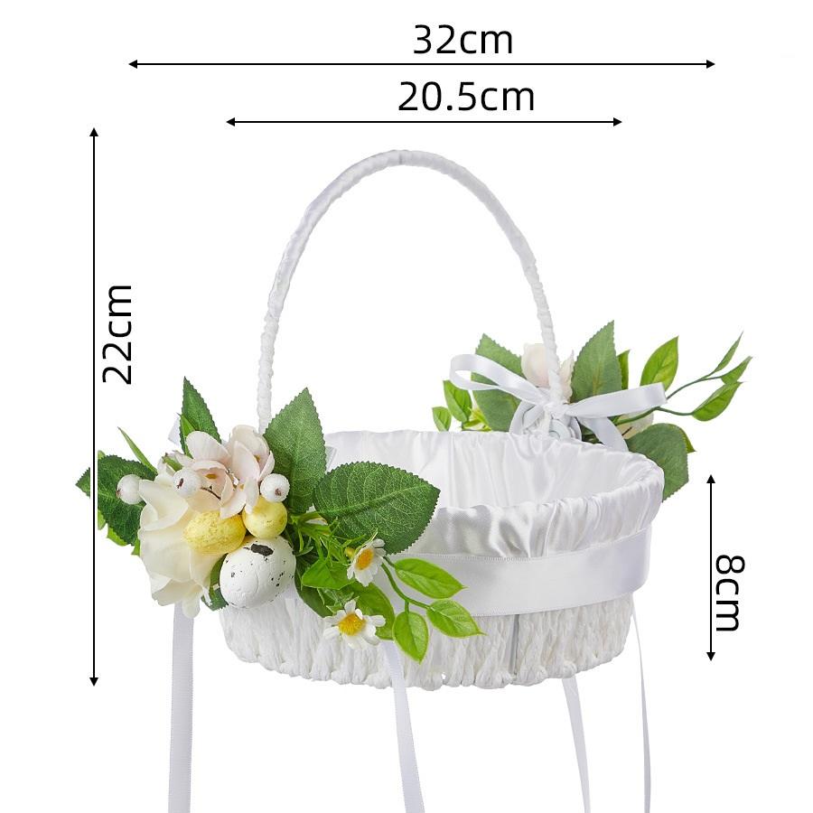 White simulation flower basket centerpiece for wedding reception and party decoration
